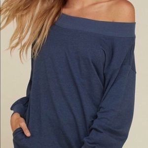 Navy Off Shoulder Pullover